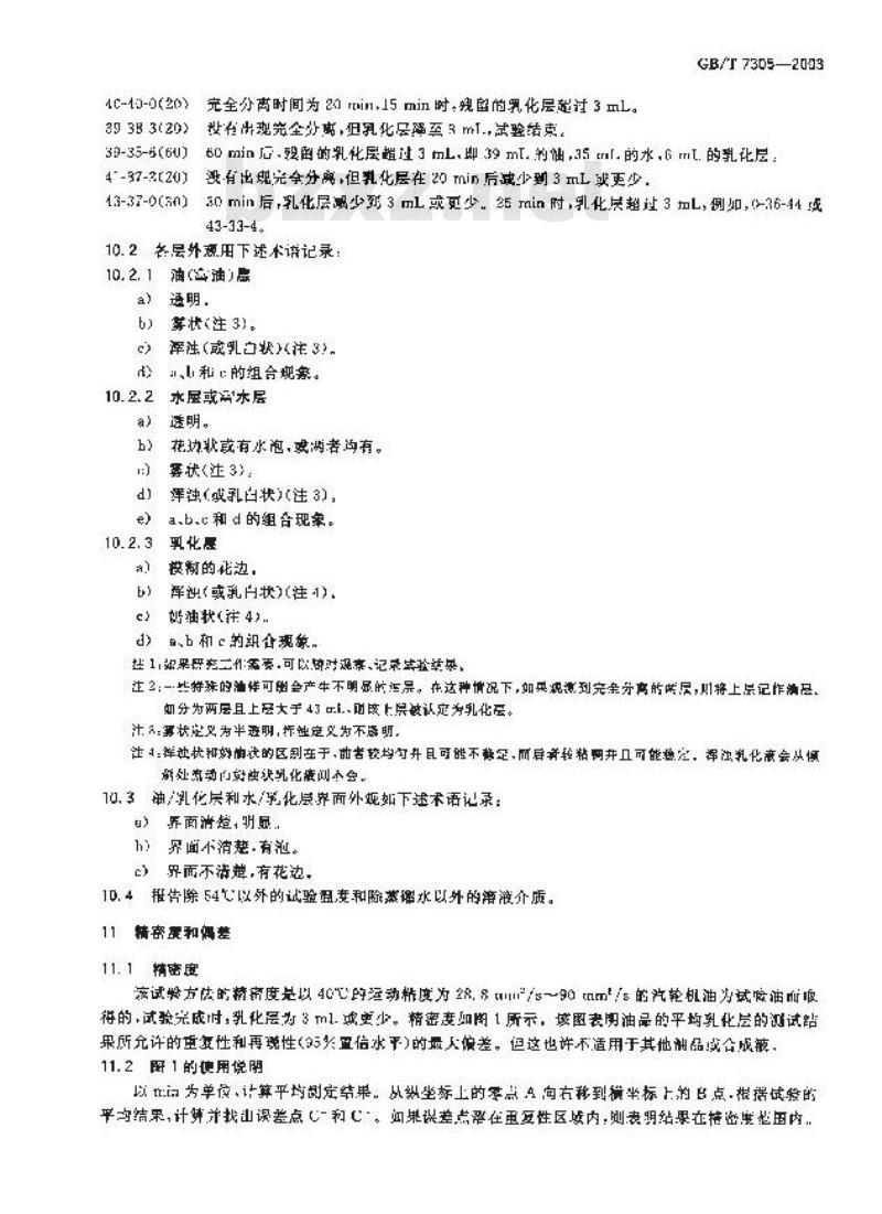 GB/T 7305-2003 石油和合成液水分离性测定法