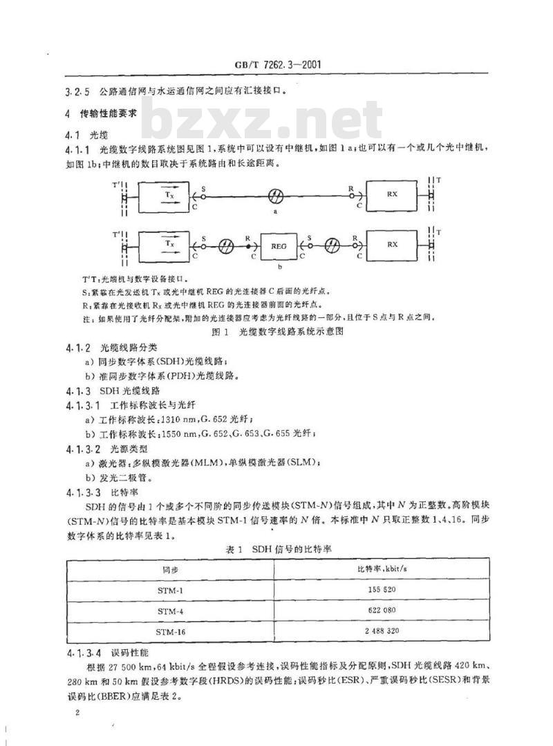GB/T 7262.3-2001 公路通信技术要求及设备配备组网技术要求