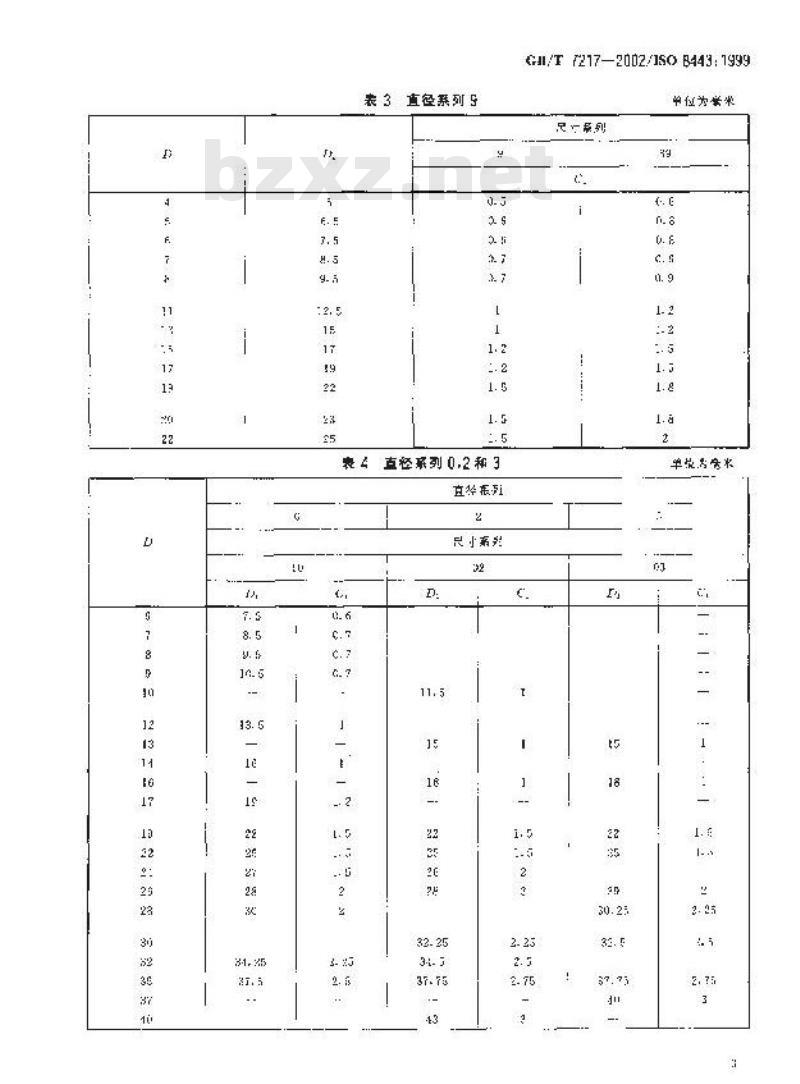 GB/T 7217-2002 滚动轴承 凸缘外圈向心球轴承 凸缘尺寸