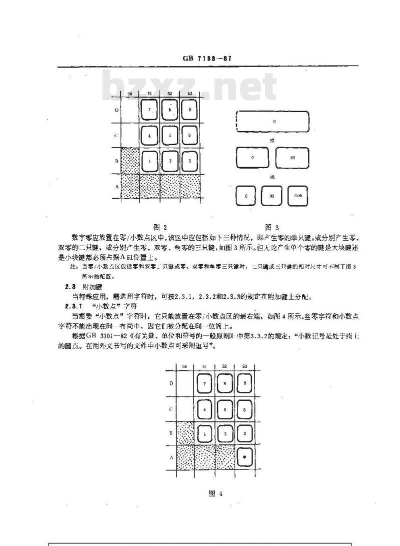 GB/T 7188-1987 办公机器和数据处理设备数字应用的键盘布局