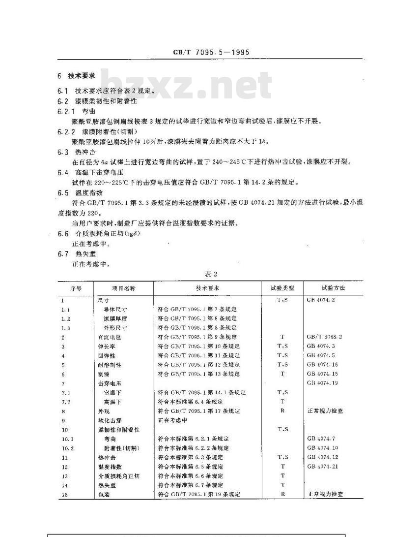 GB/T 7095.5-1995 漆包扁绕组线 第5部分 220级聚酰亚胺漆包铜扁线