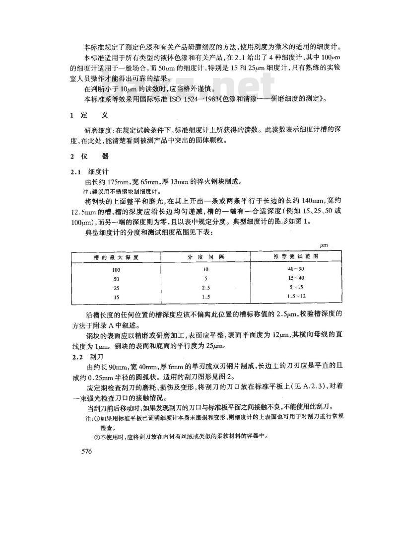 GB/T 6753.1-1986 涂料研磨细度的测定
