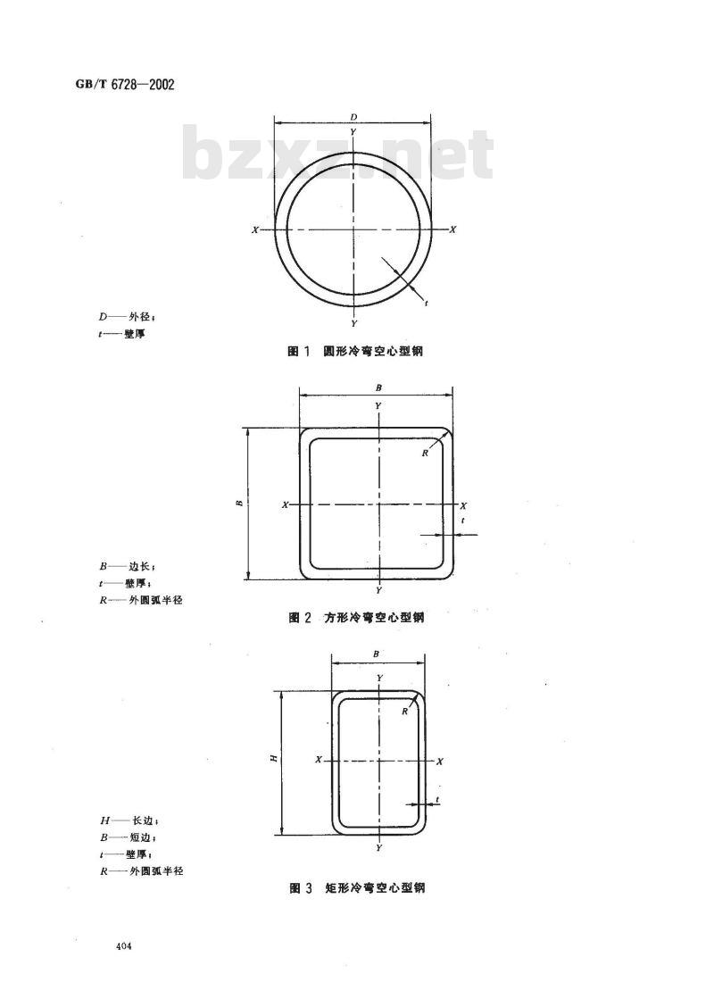 GB/T 6728-2002 结构用冷弯空心型钢尺寸、外形、重量及允许偏差