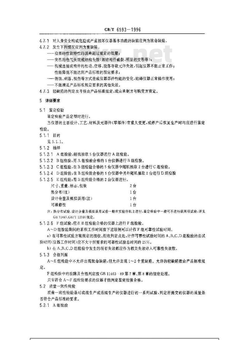 GB/T 6593-1996 电子测量仪器质量检验规则