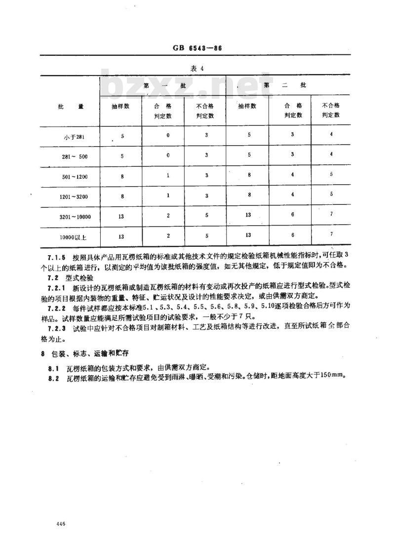 GB 6543-1986 瓦楞纸箱