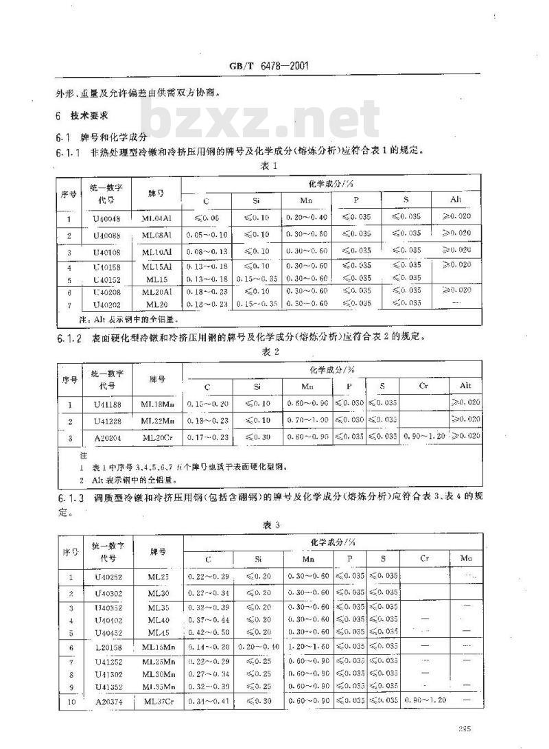 GB/T 6478-2001 冷镦和冷挤压用钢