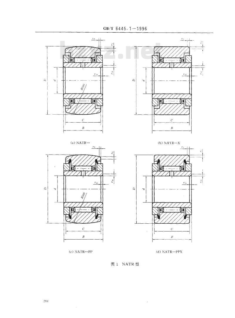 GB/T 6445.1-1996 滚动轴承 滚动滚针轴承 外形尺寸