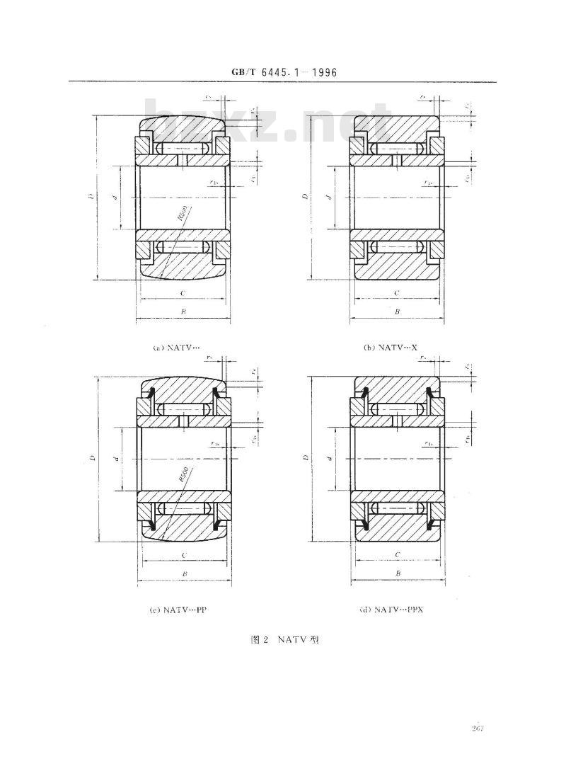 GB/T 6445.1-1996 滚动轴承 滚动滚针轴承 外形尺寸