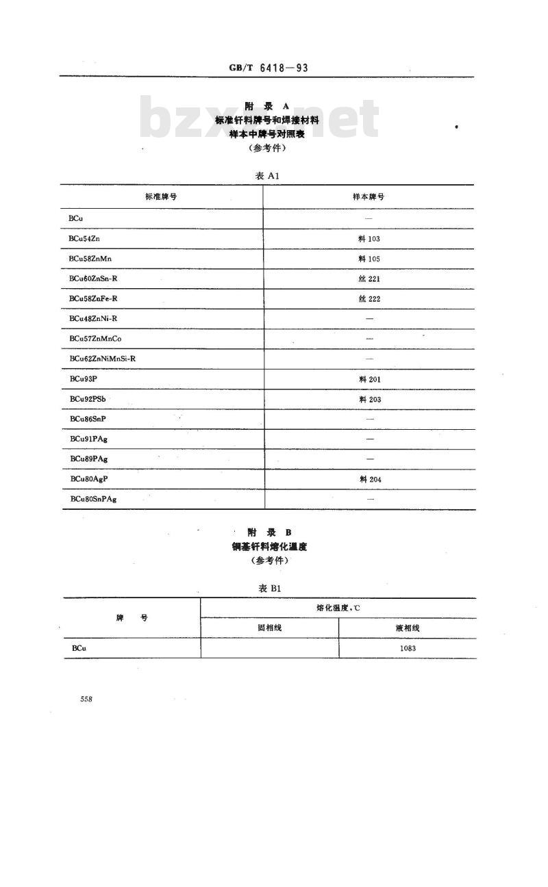GB/T 6418-1993 铜基钎料