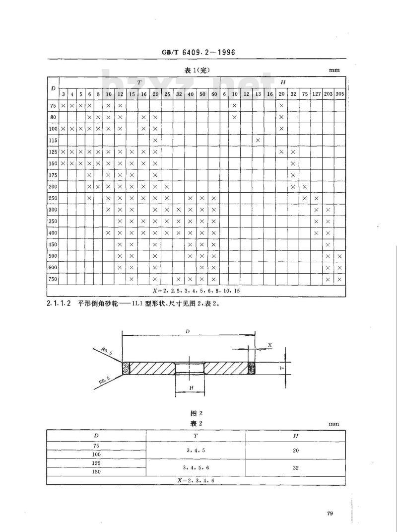 GB/T 6409.2-1996 超硬磨料制品 金刚石或立方氮化硼磨具 形状和尺寸
