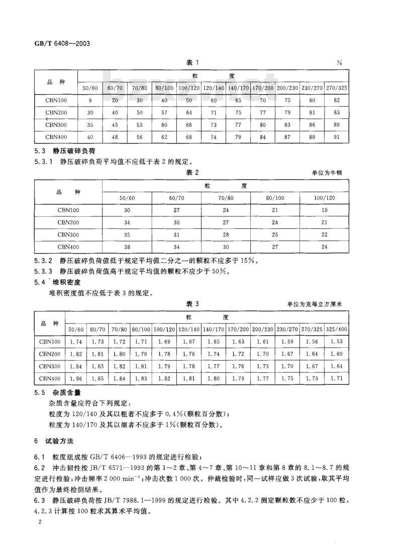 GB/T 6408-2003 超硬磨料 立方氮化硼