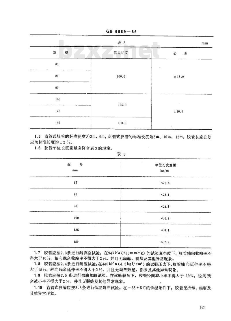 GB 6969-1986 消防吸水胶管性能要求和试验方法