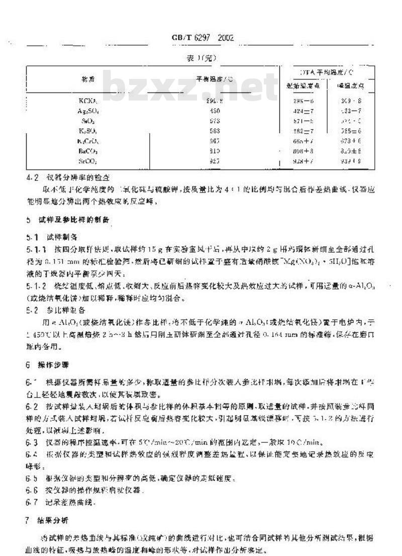 GB/T 6297-2002 陶瓷原料差热分析方法