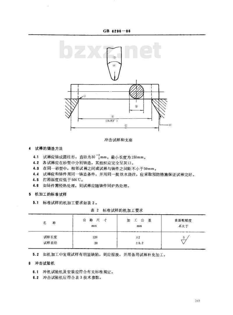 GB/T 6296-1986 灰铸铁冲击试验方法