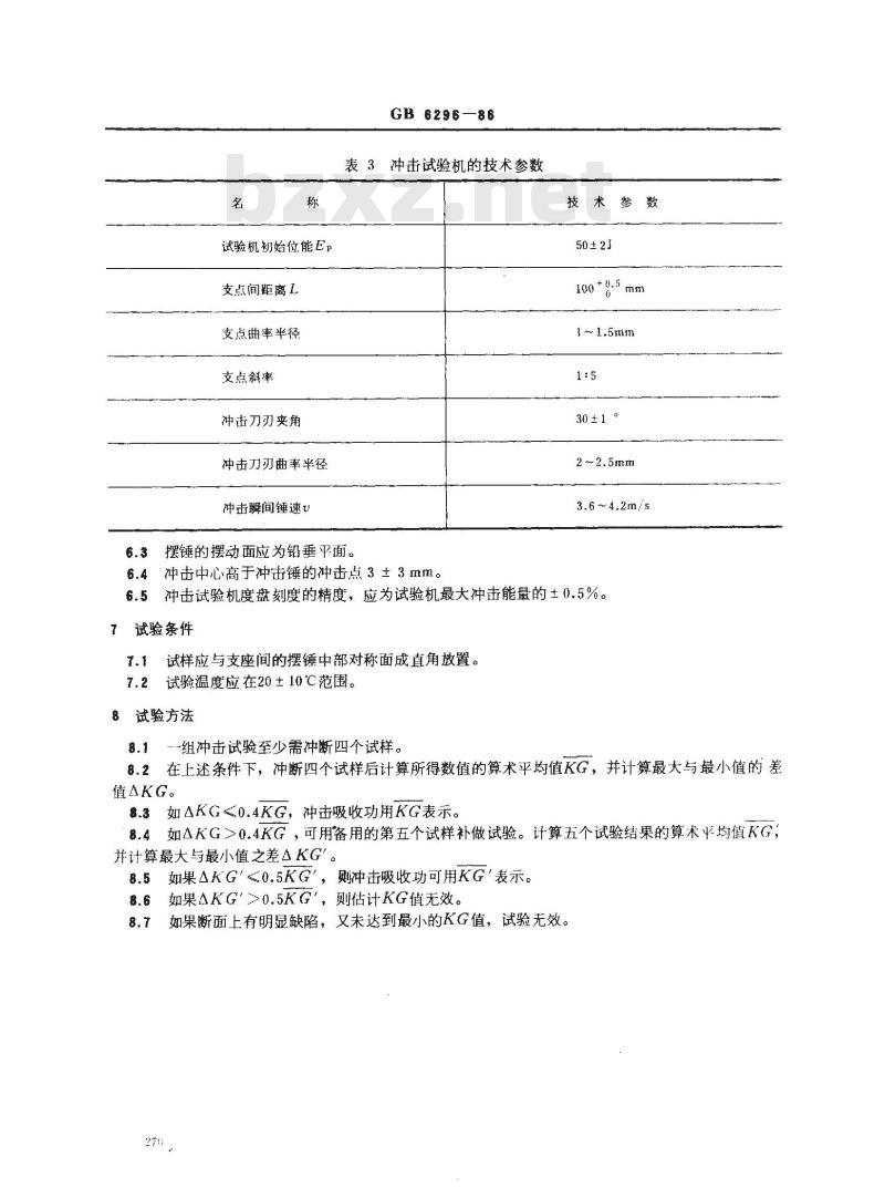 GB/T 6296-1986 灰铸铁冲击试验方法