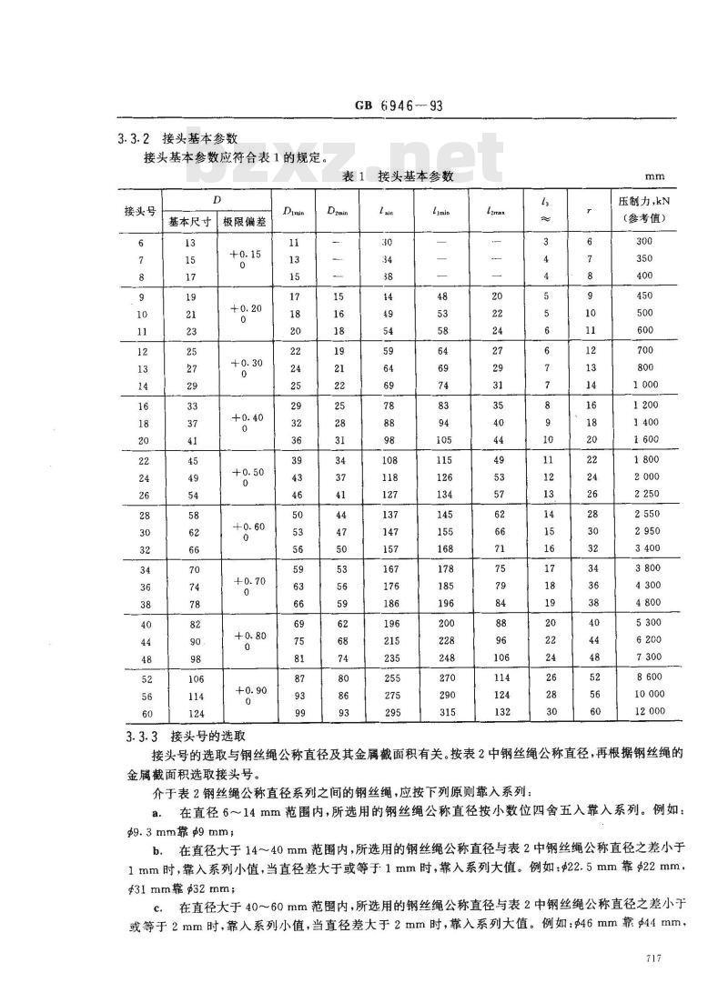 GB 6946-1993 钢丝绳铝合金压制接头