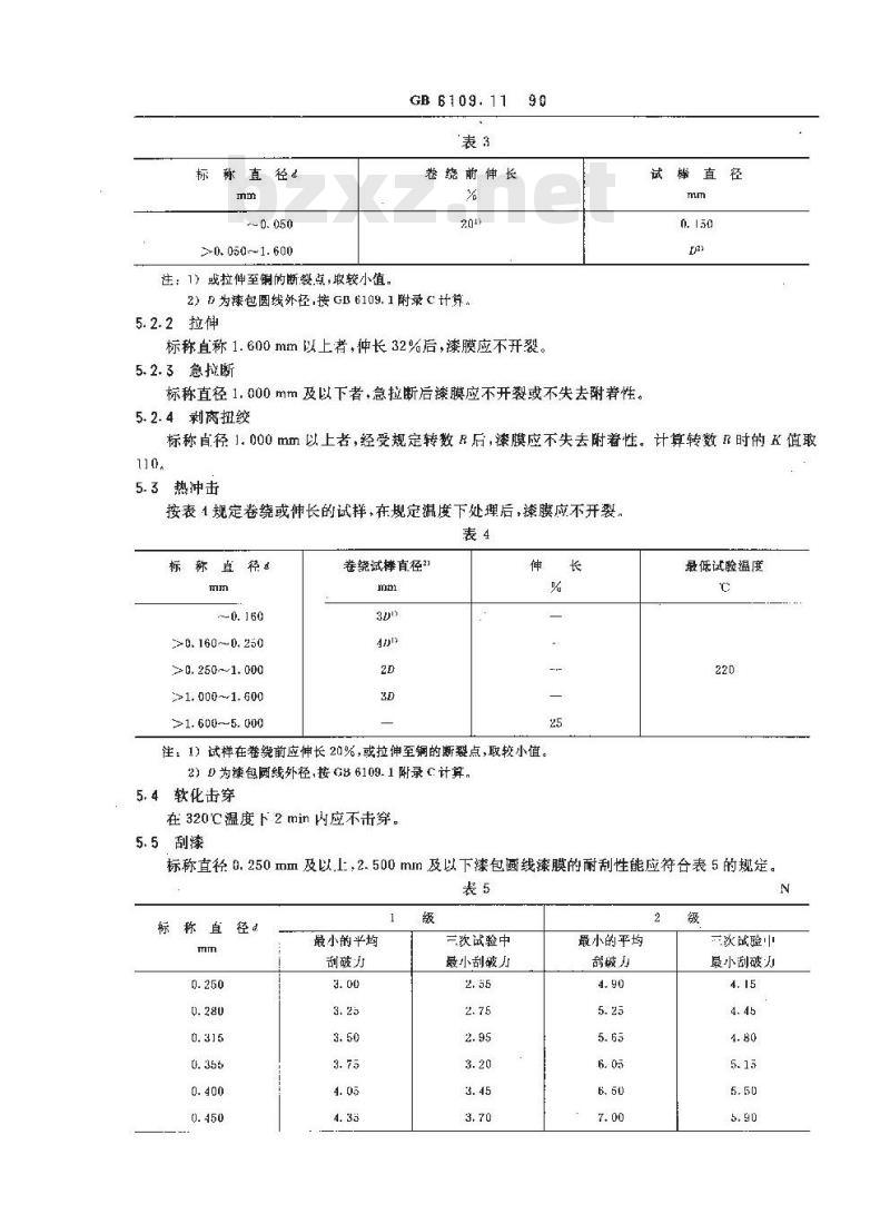 GB 6109.11-1990 漆包圆绕组线 第11部分:200级聚酯亚胺/聚酰胺酰亚胺 复合漆包铜圆线