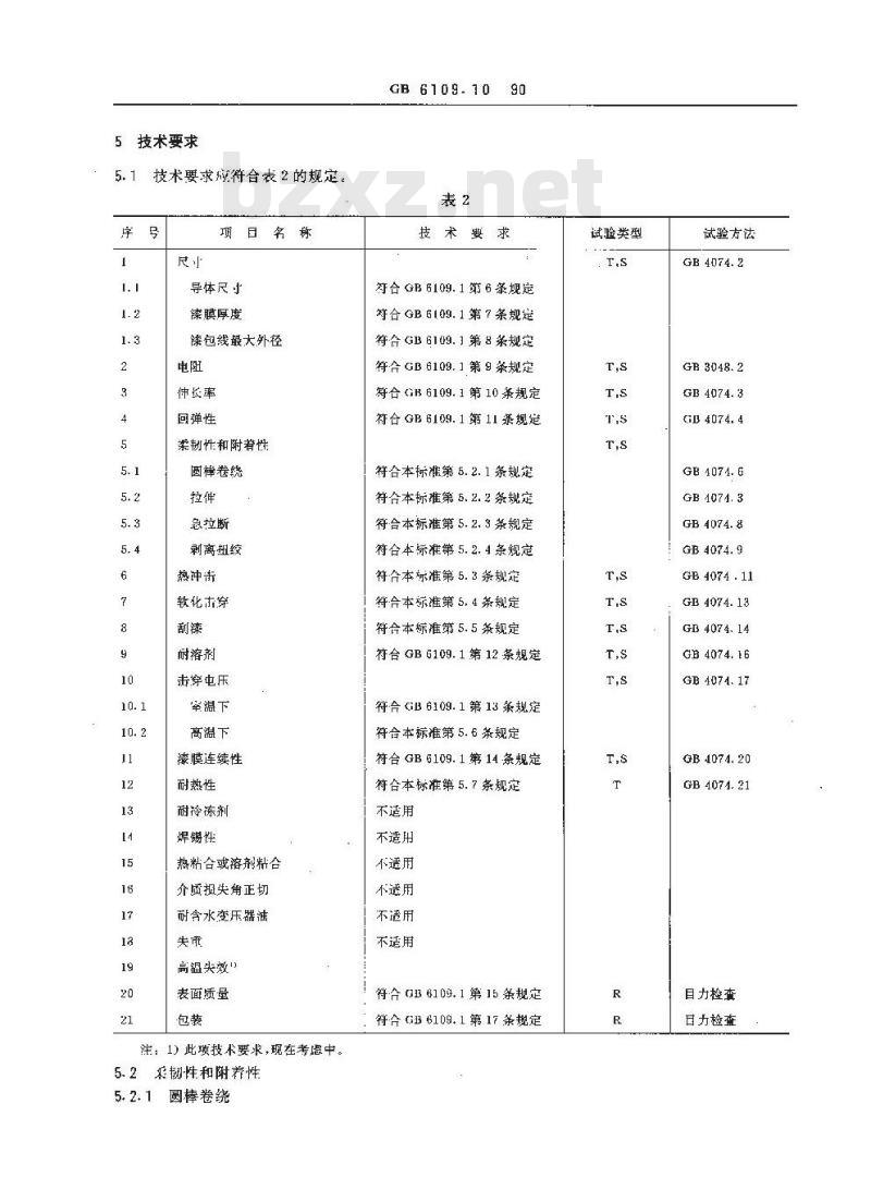 GB 6109.10-1990 漆包圆绕组线 第10部分:180级聚酯亚胺/聚酰胺 复合漆包铜圆线