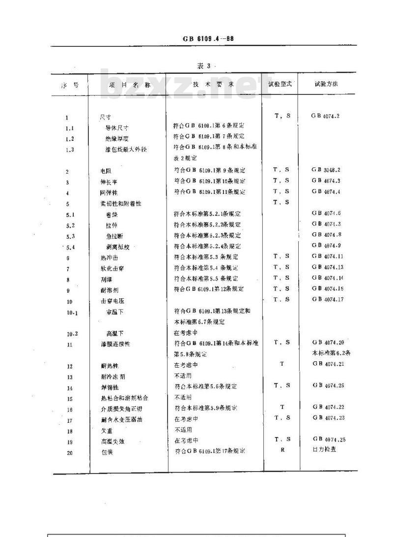 GB 6109.4-1988 漆包圆绕组线 第4部分:直焊性聚氨酯漆包圆铜线