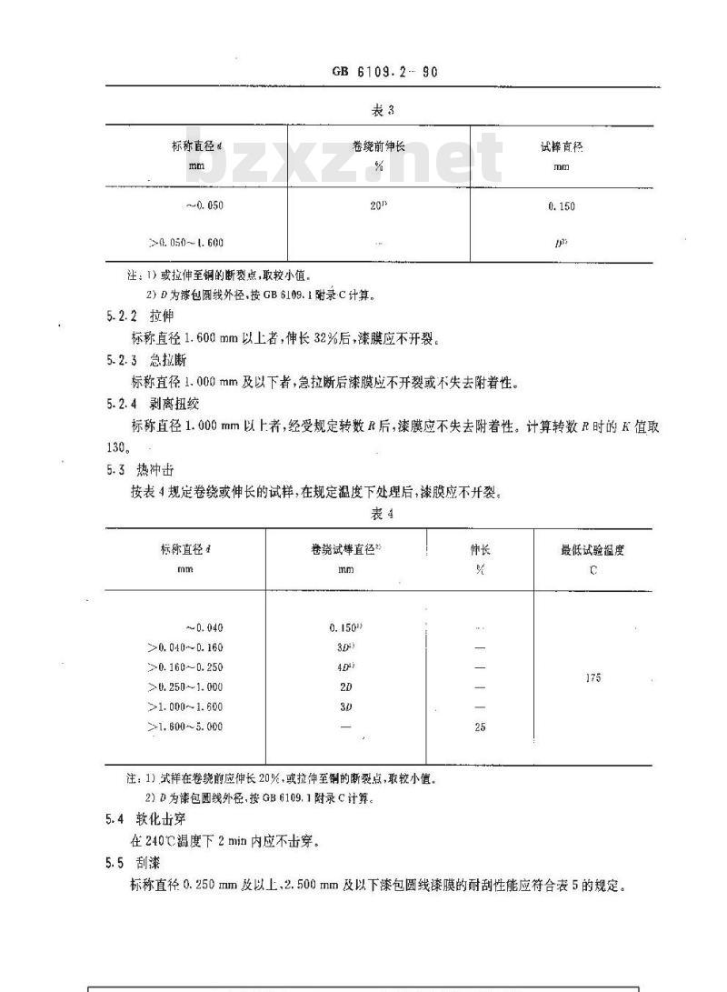 GB 6109.2-1990 漆包圆绕组线 第2部分:155级改性聚酯漆包铜圆线