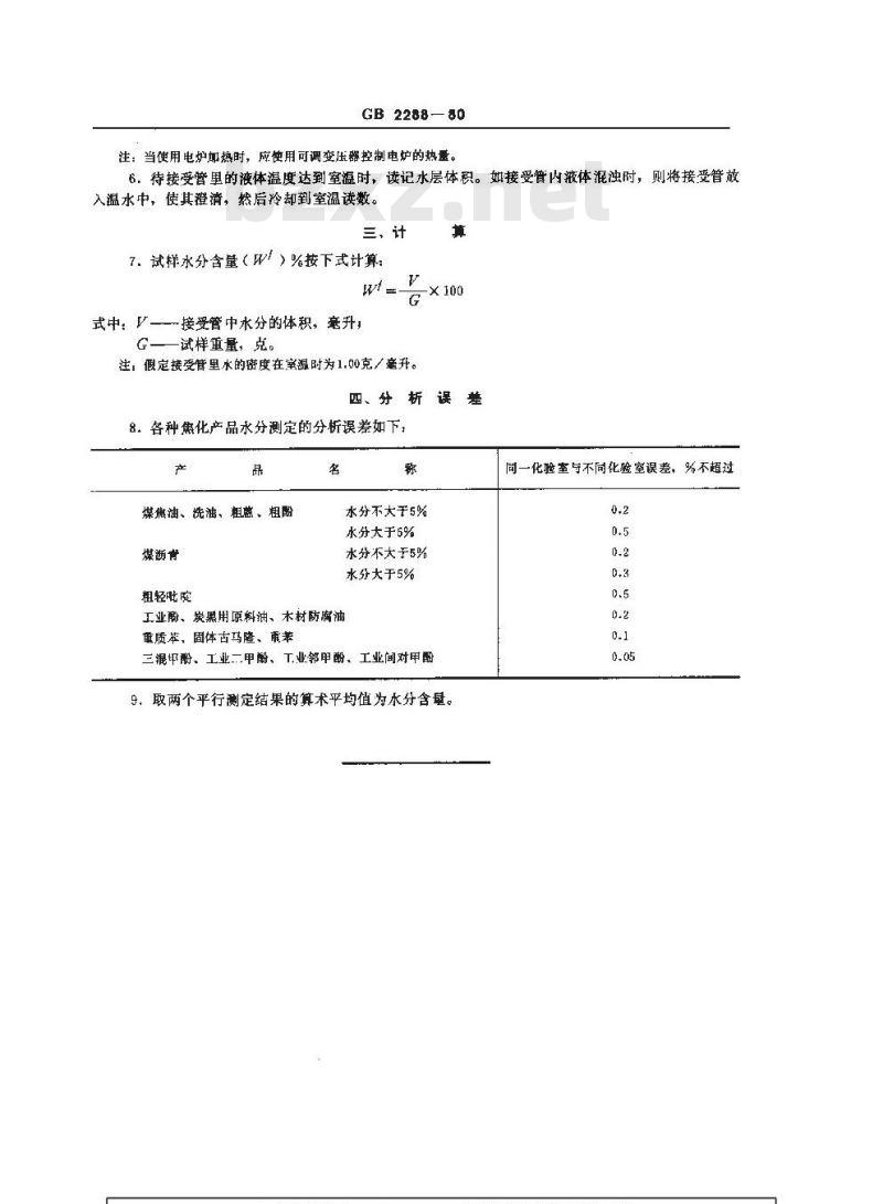 GB/T 2288-1980 焦化产品水分测定方法