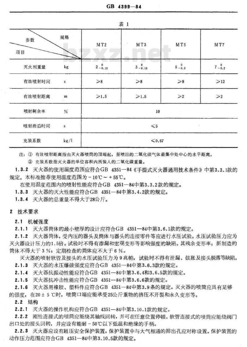 GB 4399-1984 手提式二氧化碳灭火器