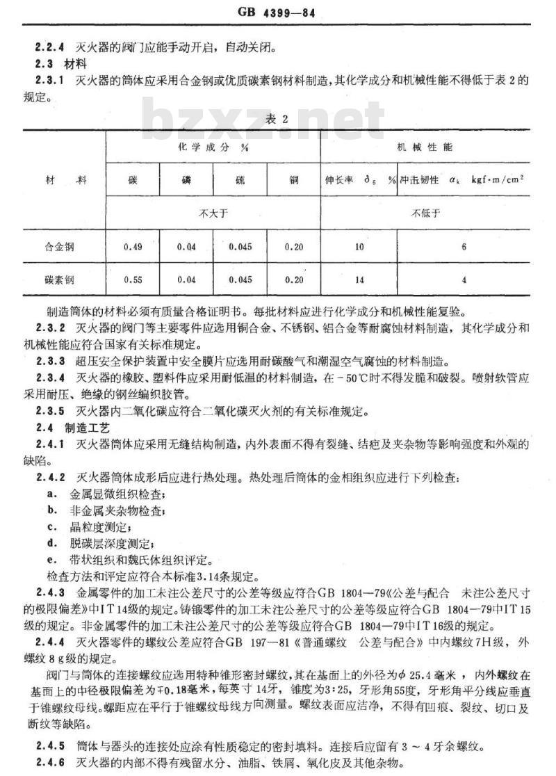 GB 4399-1984 手提式二氧化碳灭火器