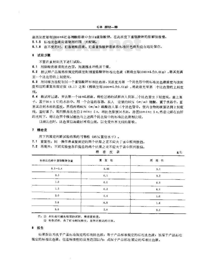 GB/T 2012-1989 芳烃酸洗试验法