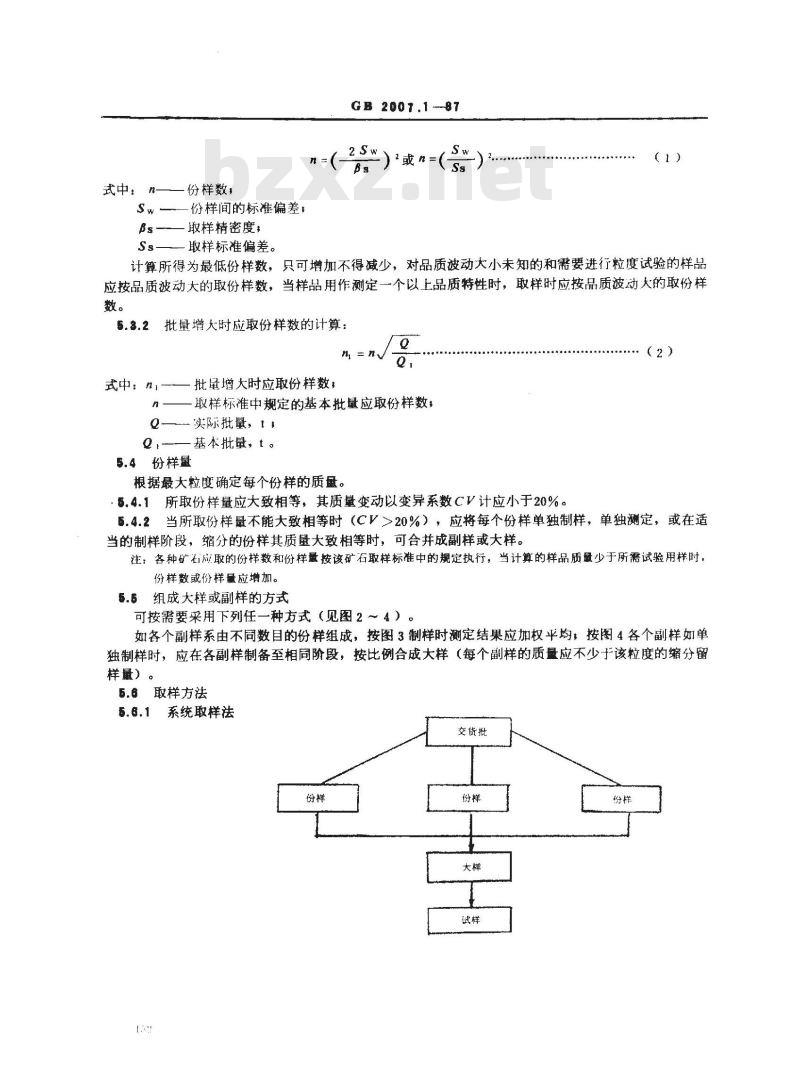 GB 2007.1-1987 散装矿产品取样、制样通则 手工取样方法