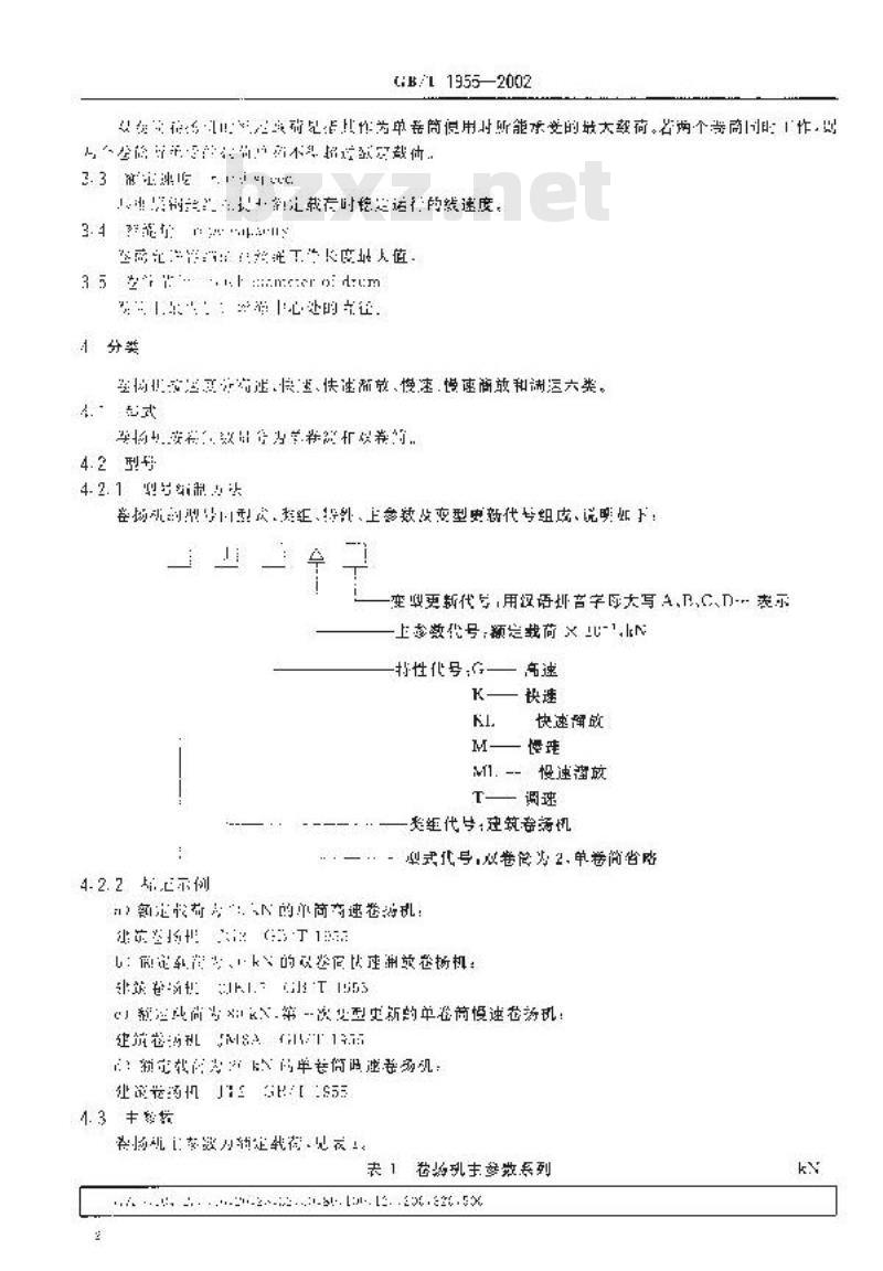 GB/T 1955-2002 建筑卷扬机