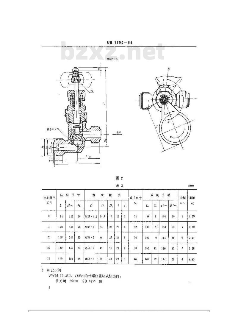 GB 1850-1984 船用外螺纹重块式快关阀 GB 1850-1984 船用外螺纹重块式快关阀