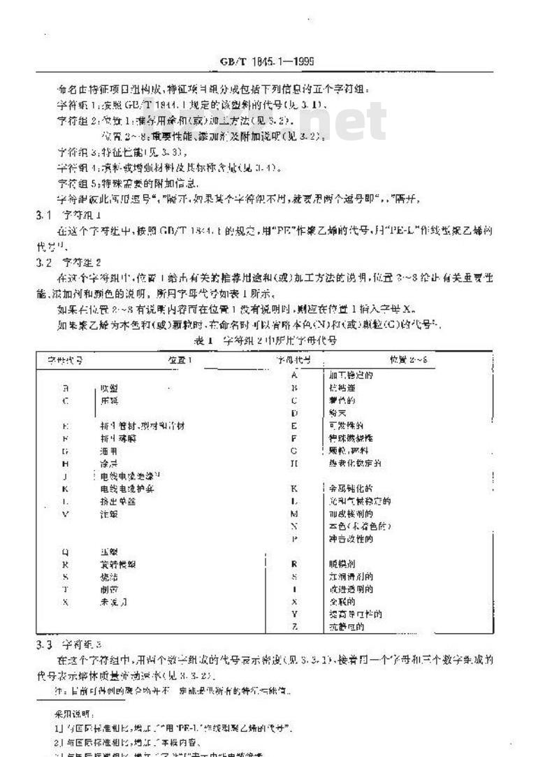 GB/T 1845.1-1999 聚乙烯(PE)模塑和挤出材料 第1部分：命名系统和分类基础