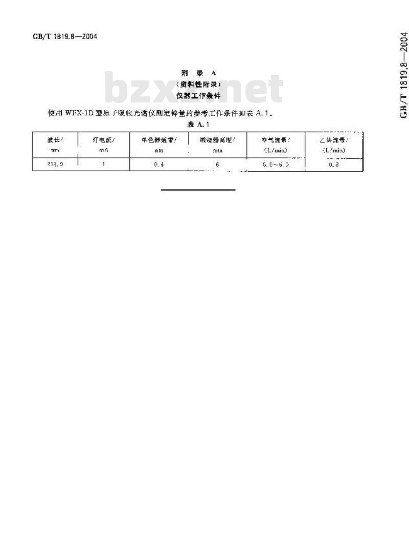 GB/T 1819.8-2004 锡精矿化学分析方法 锌量的测定 火焰原子吸收光谱法