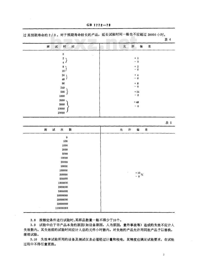 GB 1772-1979 电子元器件失效率试验方法