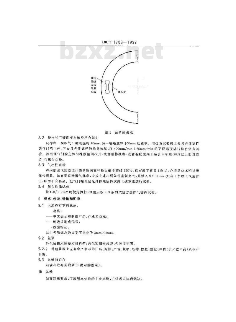 GB/T 1703-1997 力车内胎