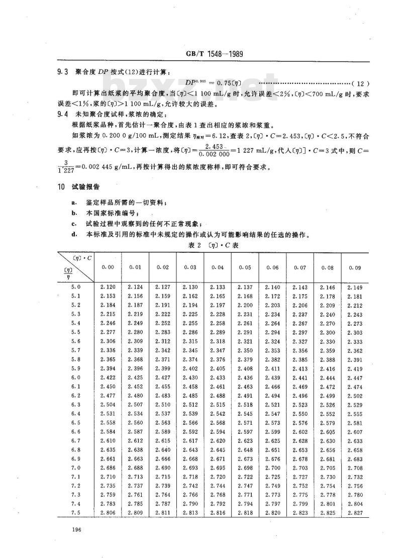 GB/T 1548-1989 纸浆粘度的测定法