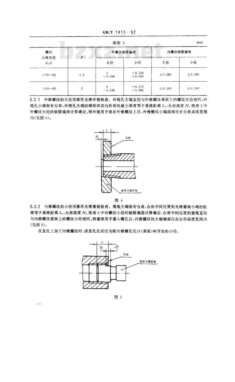 GB/T 1415-1992 米制锥螺纹