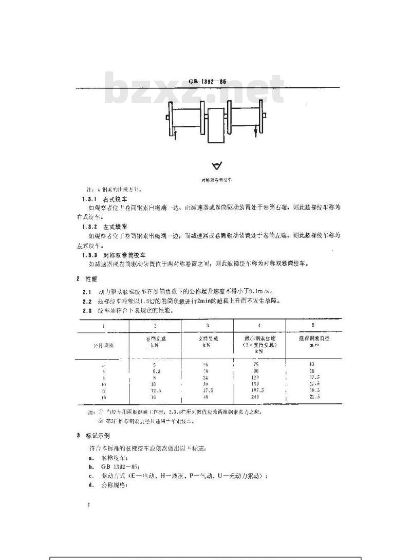 GB 1392-1985 舷梯绞车