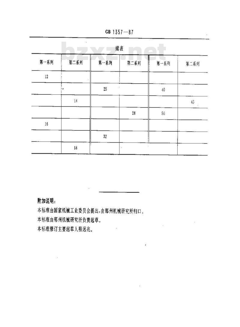 GB/T 1357-1987 渐开线圆柱齿轮模数