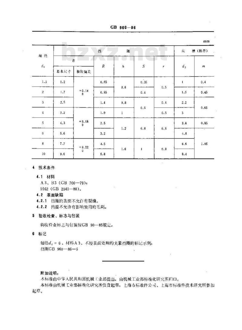 GB/T 960-1986 夹紧挡圈