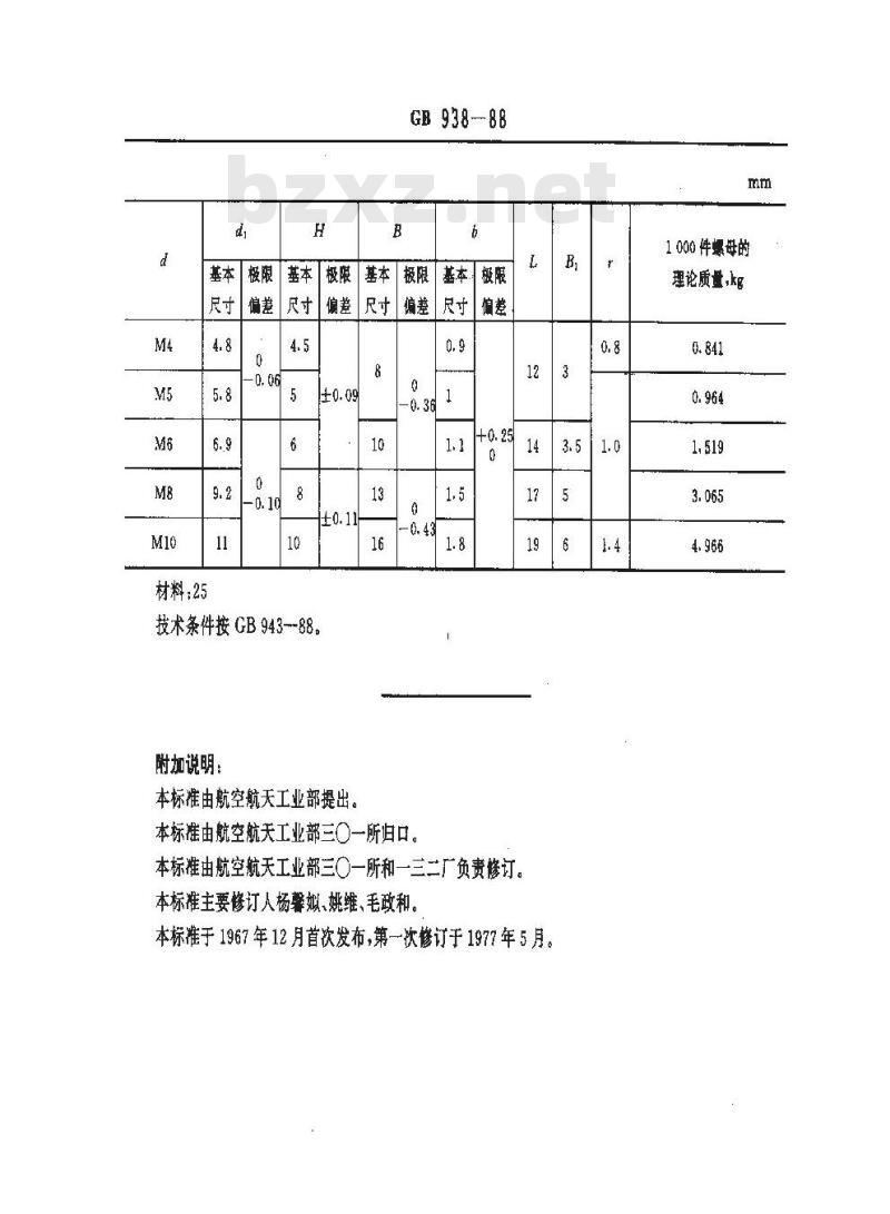 GB/T 938-1988 游动自锁螺母