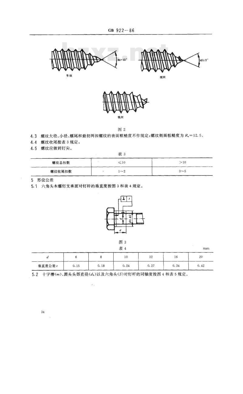 GB 922-1986 木螺钉技术条件