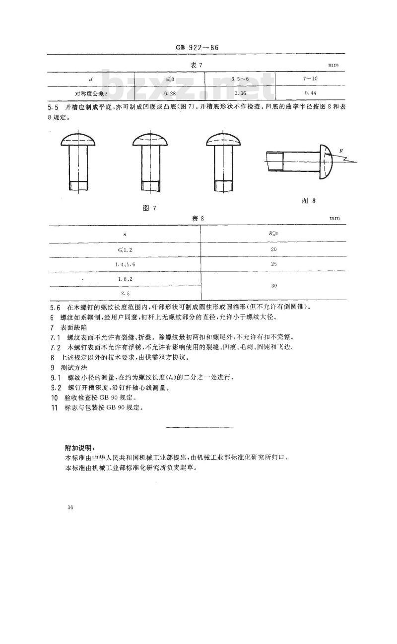 GB 922-1986 木螺钉技术条件