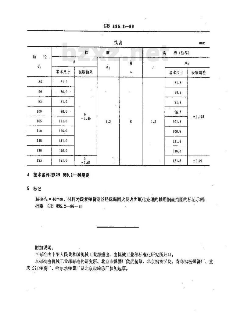 GB 895.2-1986 轴用钢丝挡圈