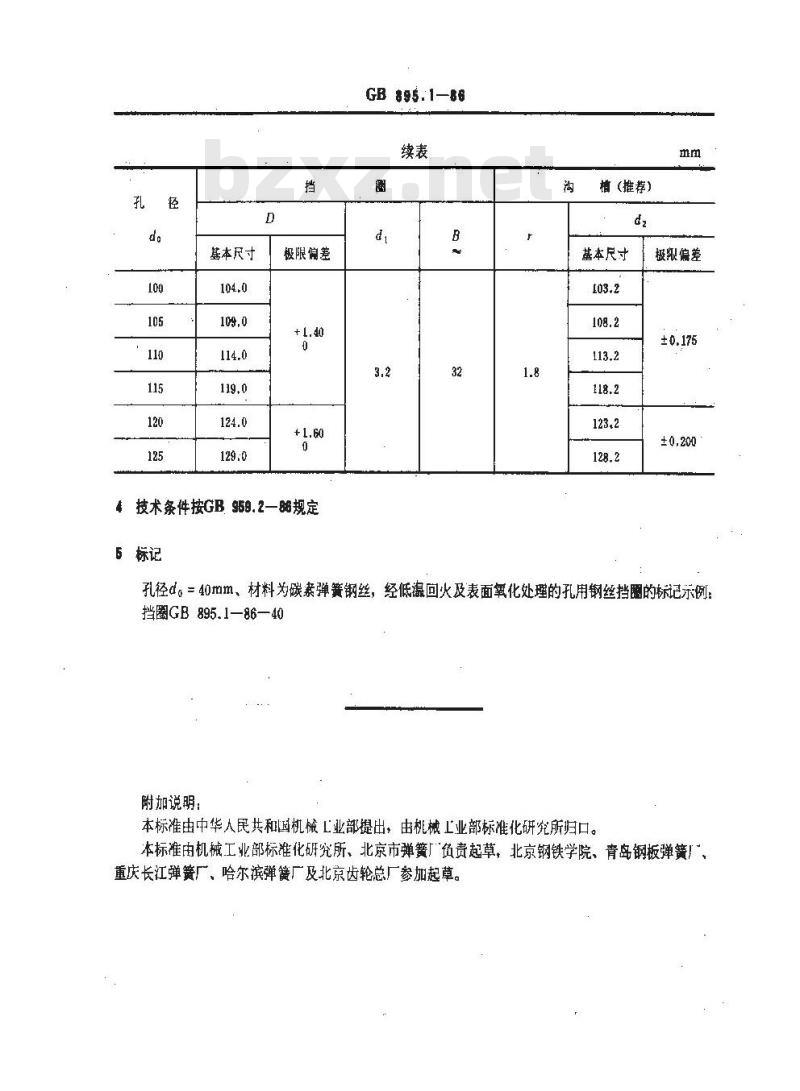 GB 895.1-1986 孔用钢丝挡圈