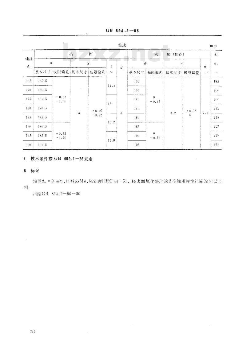GB 894.2-1986 轴用弹性挡圈 -B型