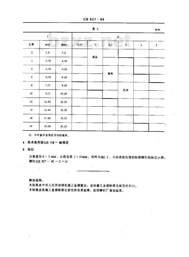 GB/T 827-1986 标牌铆钉