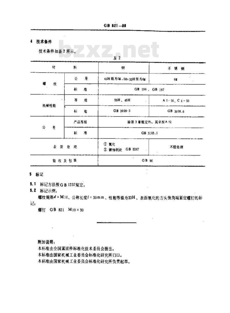 GB/T 821-1988 方头倒角端紧定螺钉
