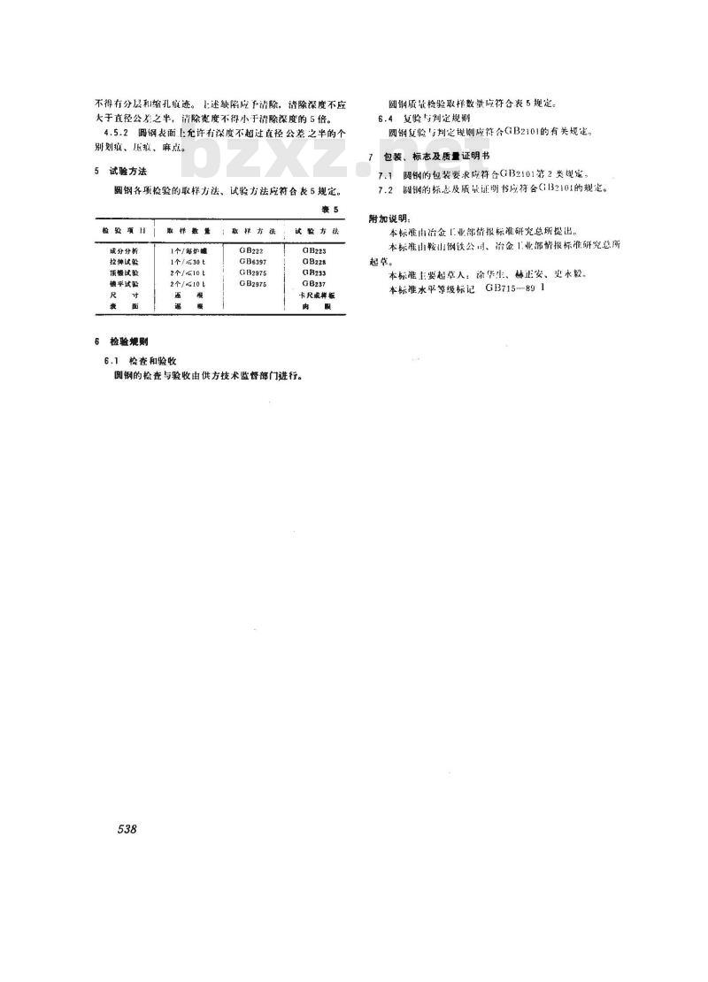 GB 715-1989 标准件碳素钢热轧圆钢