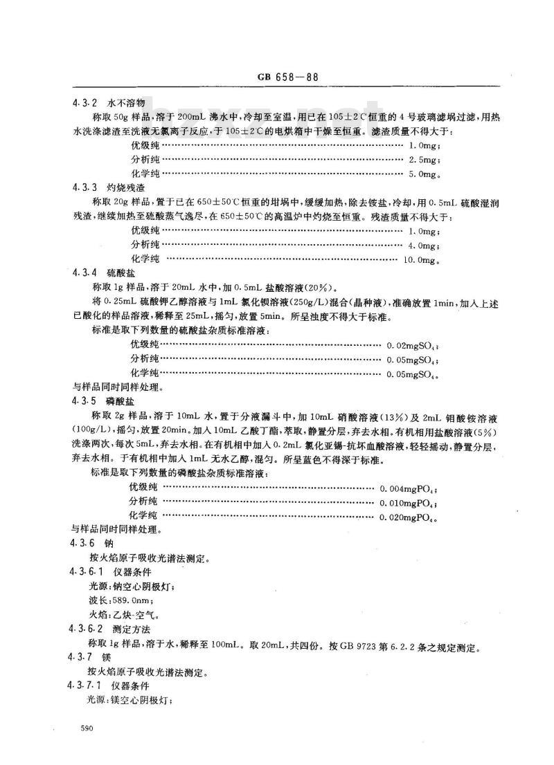 GB/T 658-1988 化学试剂 氯化铵